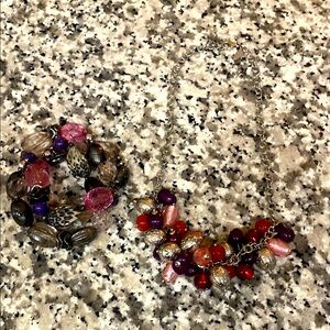 Colorful Beaded Necklace and Bracelet Set